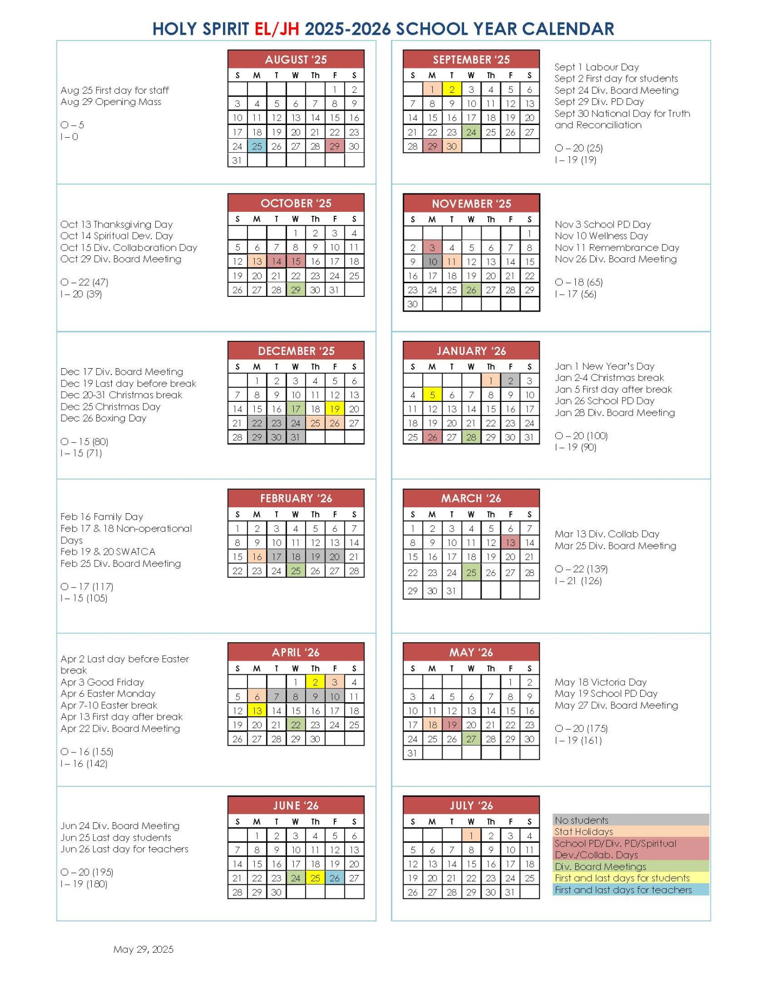 Yearly Calendar 22025 - 2026